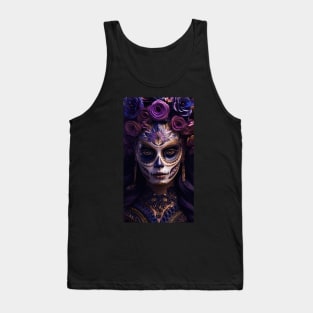 Close Up Face Image of beautiful women as a LaCatrina Tank Top